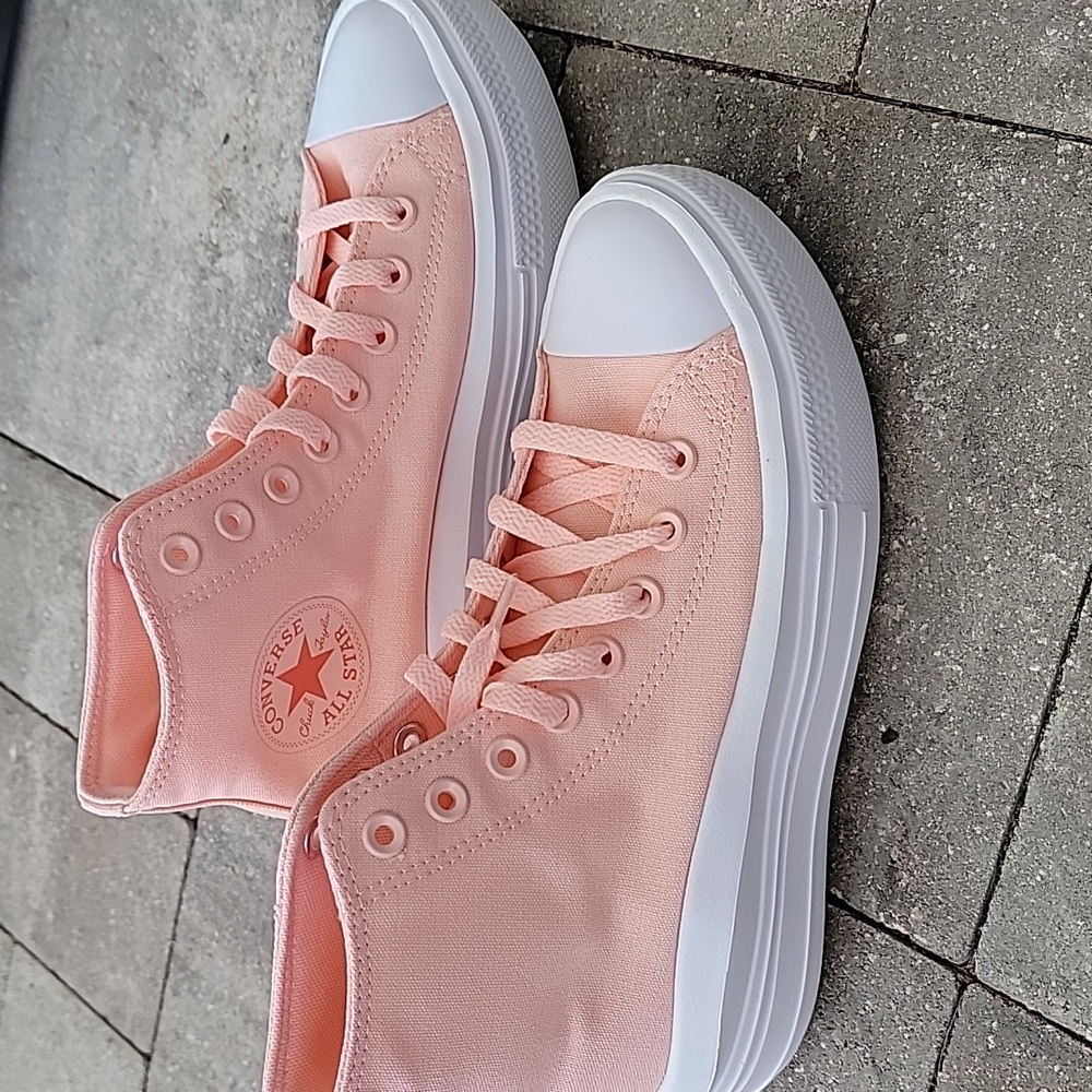 Converse Women's CTAS Move Hi Top Platform Sneakers Storm Pink & White Canvas W8 - Picture 3 of 8